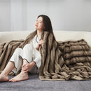 Axyaa Faux Fur Thick Warmth Blanket: High Quality, Soft & Fluffy Sofa Throw