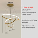 Axyaa LED Ring Pendant Chandelier Black Gold Modern Nordic Ceiling Light