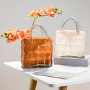 Axyaa Handbag Glass Vase - Home Decor Hydroponic Terrarium & Flower Pot