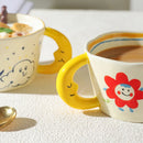 Axyaa Moon Handle Ceramic Mug: Hand-painted, Creative and Lovely Breakfast Cup for Gift