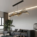 Axyaa Fishbone LED Pendant Light: Modern Nordic Chandelier for Home, Restaurant, and Loft