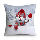 Axyaa Christmas Snowman Print Cushion Cover - 45X45CM