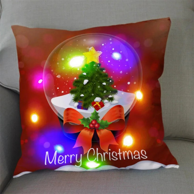 Axyaa Santa Claus LED Light Pillowcase 45X45cm