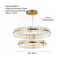 Axyaa Luxury Gold/Silver Rings LED Pendant Light - Modern Interior Hanging Ceiling Lamp