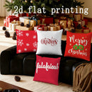 Axyaa Merry Christmas Printed Pillow Cover for Sofa, Bedroom, Car - Rectangular Shape