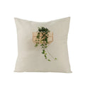 Axyaa Green Leaf Linen Pillow Cover - Stylish Sofa Decor & Home Accent