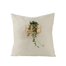 Axyaa Green Leaf Linen Pillow Cover - Stylish Sofa Decor & Home Accent