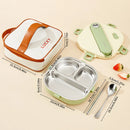 Axyaa Stainless Steel Lunch Box Set with Compartments - Portable and Leak-proof