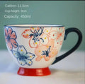 Hand-painted Ceramic Oatmeal Mug, Large Capacity Tea & Coffee Cup by Axyaa