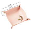 Axyaa PU Leather Desktop Storage Tray for Keys, Jewelry, and Cosmetics