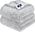 Axyaa Electric Sherpa Heated Blanket - Twin Size, 10 Heat Levels, Auto-Off Timer
