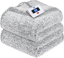 Axyaa Electric Sherpa Heated Blanket - Twin Size, 10 Heat Levels, Auto-Off Timer
