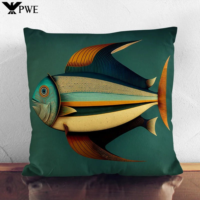 Axyaa Plump Cushion Fish Soft Throw Pillow Cover