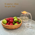 Axyaa Rattan Woven Basket: Kitchen & Home Decor Organizer, Fruit Bread Food Storage
