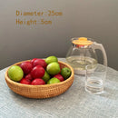 Axyaa Rattan Woven Basket: Kitchen & Home Decor Organizer, Fruit Bread Food Storage