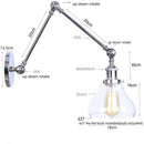 Axyaa Chrome Industrial Swing Arm Wall Sconce Clear Glass Lamparas De Pared