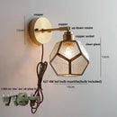 Axyaa Japanese Style LED Wall Light Clear Glass Pull Chain Switch Nordic Modern Decor