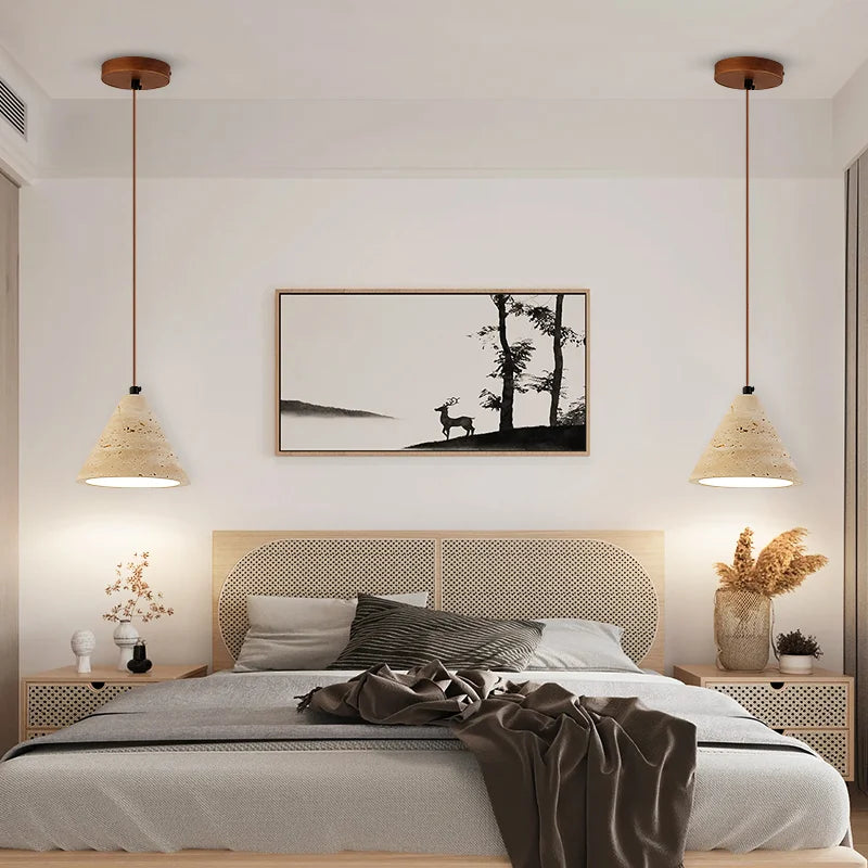 Axyaa Stone Art Pendant Lamp LED Chandelier Home Lighting Fixtures