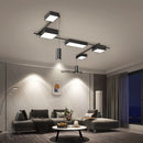 Axyaa Nordic LED Ceiling Light Black Rectangle Chandelier for Modern Luxury Home Decor