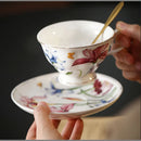 Axyaa Iris Ceramic Coffee Mug - 200ml Flower Tea Cup