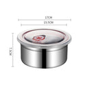 Axyaa Stainless Steel Round Bento Lunch Box with Leakproof Lid