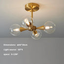 Axyaa LED Copper Glass Ball Ceiling Chandeliers for Modern Home Indoor Lighting