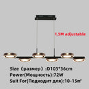 Axyaa Modern Luxury Chandelier Aluminum Remote Control Pendant Lights Crystals Home Decor