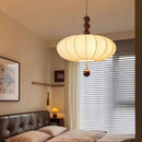 Axyaa French Vintage Wood Silk Pendant Light Chandelier