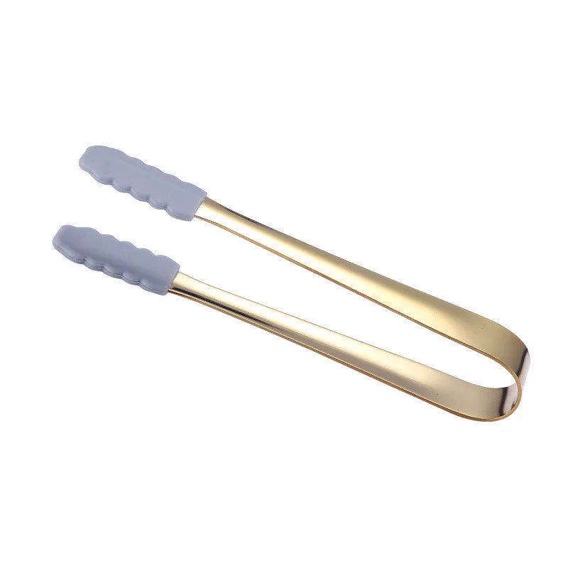 Axyaa Silicone Head Stainless Steel Food Tongs
