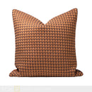 Axyaa Modern Leather Woven Orange Square Pillow