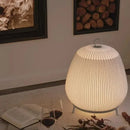 Axyaa White Knit Fabric Cocoon Table Lamp - Wabi-sabi Style Home Decor