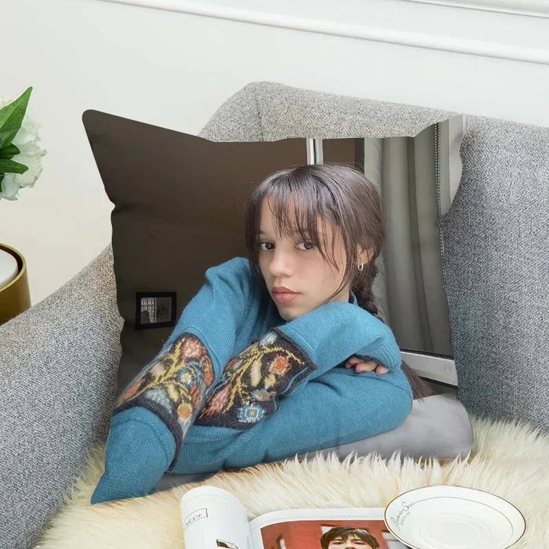Jenna Ortega Body Pillow Cover 40x40 - Axyaa Decorative Cushion Case