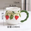 Axyaa Hand-painted 3D Flower Ceramic Coffee Cups & Saucers - Creative Home Drinkware
