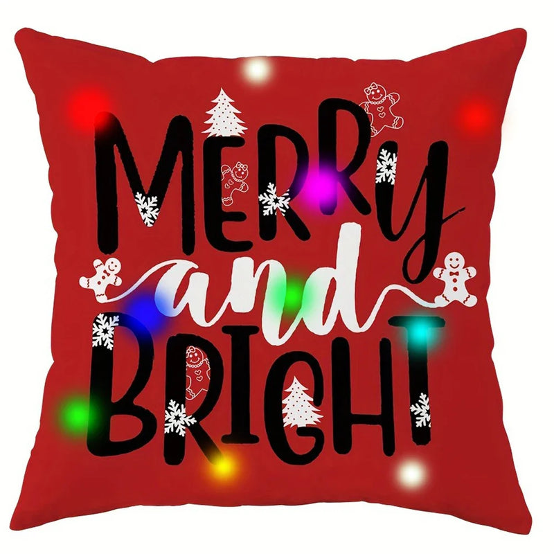 Axyaa Snowflake Christmas Tree Luminous Pillowcase