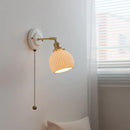 Axyaa Ceramic LED Wall Lamp Sconce Vintage Style for Bathroom Mirror Copper Switch