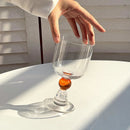 Axyaa Vintage Ball Stemmed Wine Glass - 300ml, Clear Amber Black Green, Ins Style