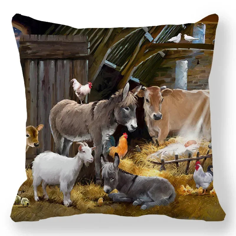 Axyaa Santa Print Pillowcase for Christmas and New Year Decor