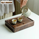 Axyaa Wooden Tea Tray: Compact, Stylish Tea Set for Brewing, Draining, and Storage