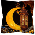 Axyaa Ramadan Crescent Moon Fasting Lamp Pillow Cover for Home Décor