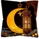 Axyaa Ramadan Crescent Moon Fasting Lamp Pillow Cover for Home Décor