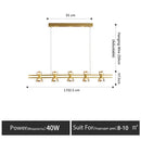 Axyaa Modern Glass Chandeliers Black/Gold Pendant Lights for Luxury Decor