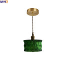 Axyaa Copper Green Glass LED Pendant Light - Nordic Modern Hanging Lamp