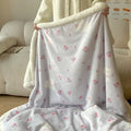 Axyaa Cartoon Puppy Fleece Blanket | Double-Layer Thick Warm Throw | Soft Plush Plaid