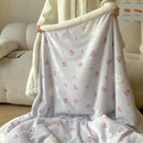 Axyaa Cartoon Puppy Fleece Blanket | Double-Layer Thick Warm Throw | Soft Plush Plaid