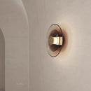 Axyaa Amber Glass Disc Wall Lamp LED Sconce - Modern Minimalist Indoor Lighting Fixtures