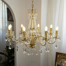 Axyaa Crystal Copper Chandelier with Pearl Decoration - Romantic Candle Light
