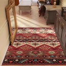 Axyaa Red Geometric Living Room Rug Festive Ethnic Style Christmas Decor Cozy Bedroom Mat