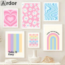 Axyaa Aura Gradient Heart Canvas Wall Art Decor
