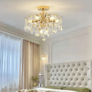 Axyaa Crystal LED Chandelier: Elegant Modern Ceiling Pendant Light for Living Room, Kitchen & Home Décor