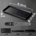 Axyaa Melamine Black Dinner Plate Set - Thick Sushi Pans, Imitation Porcelain Tray